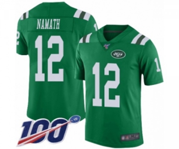 Youth New York Jets #12 Joe Namath Limited Green Rush Vapor Untouchable 100th Season Football Jersey