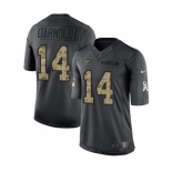 Youth New York Jets #14 Sam Darnold Limited Black 2016 Salute to Service Football Jersey