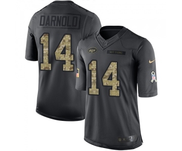 Youth New York Jets #14 Sam Darnold Limited Black 2016 Salute to Service Football Jersey