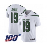 Youth New York Jets #19 Keyshawn Johnson White Vapor Untouchable Limited Player 100th Season Football Jersey