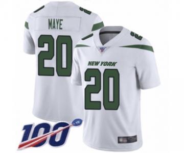 Youth New York Jets #20 Marcus Maye White Vapor Untouchable Limited Player 100th Season Football Jersey