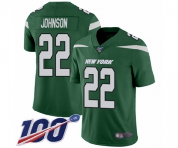 Youth New York Jets #22 Trumaine Johnson Green Team Color Vapor Untouchable Limited Player 100th Season Football Jersey