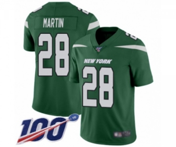 Youth New York Jets #28 Curtis Martin Green Team Color Vapor Untouchable Limited Player 100th Season Football Jersey