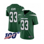 Youth New York Jets #33 Jamal Adams Green Team Color Vapor Untouchable Limited Player 100th Season Football Jersey