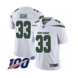 Youth New York Jets #33 Jamal Adams White Vapor Untouchable Limited Player 100th Season Football Jersey