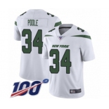 Youth New York Jets #34 Brian Poole White Vapor Untouchable Limited Player 100th Season Football Jersey