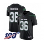 Youth New York Jets #36 Doug Middleton Black Alternate Vapor Untouchable Limited Player 100th Season Football Jersey