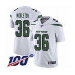 Youth New York Jets #36 Doug Middleton White Vapor Untouchable Limited Player 100th Season Football Jersey