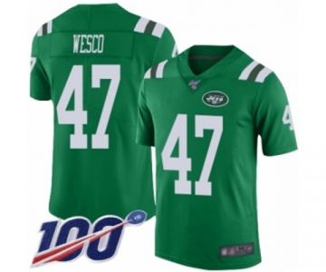 Youth New York Jets #47 Trevon Wesco Limited Green Rush Vapor Untouchable 100th Season Football Jersey