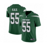 Youth New York Jets #55 Ryan Kalil Green Team Color Vapor Untouchable Limited Player Football Jersey