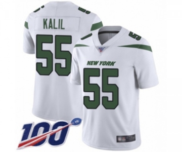 Youth New York Jets #55 Ryan Kalil White Vapor Untouchable Limited Player 100th Season Football Jersey