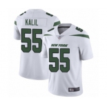 Youth New York Jets #55 Ryan Kalil White Vapor Untouchable Limited Player Football Jersey