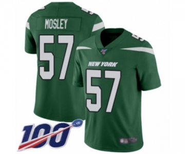 Youth New York Jets #57 C.J. Mosley Green Team Color Vapor Untouchable Limited Player 100th Season Football Jersey