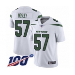 Youth New York Jets #57 C.J. Mosley White Vapor Untouchable Limited Player 100th Season Football Jersey