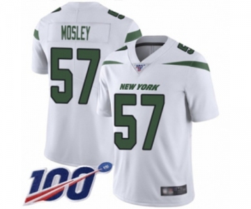 Youth New York Jets #57 C.J. Mosley White Vapor Untouchable Limited Player 100th Season Football Jersey