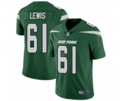 Youth New York Jets #61 Alex Lewis Green Team Color Vapor Untouchable Limited Player Football Jersey