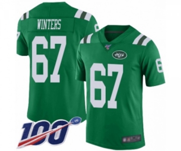 Youth New York Jets #67 Brian Winters Limited Green Rush Vapor Untouchable 100th Season Football Jersey