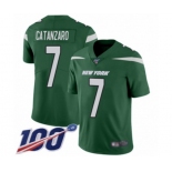 Youth New York Jets #7 Chandler Catanzaro Green Team Color Vapor Untouchable Limited Player 100th Season Football Jersey