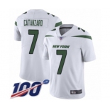 Youth New York Jets #7 Chandler Catanzaro White Vapor Untouchable Limited Player 100th Season Football Jersey