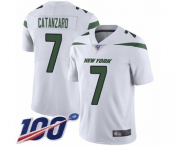 Youth New York Jets #7 Chandler Catanzaro White Vapor Untouchable Limited Player 100th Season Football Jersey