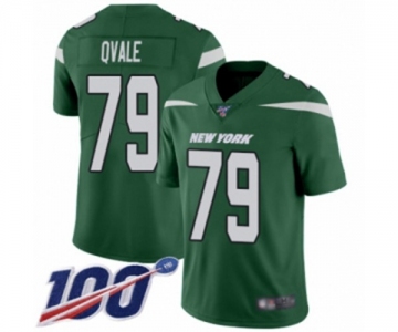 Youth New York Jets #79 Brent Qvale Green Team Color Vapor Untouchable Limited Player 100th Season Football Jersey