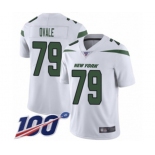 Youth New York Jets #79 Brent Qvale White Vapor Untouchable Limited Player 100th Season Football Jersey