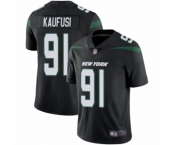 Youth New York Jets #91 Bronson Kaufusi Black Alternate Vapor Untouchable Limited Player Football Jersey