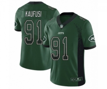 Youth New York Jets #91 Bronson Kaufusi Limited Green Rush Drift Fashion Football Jersey