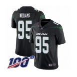 Youth New York Jets #95 Quinnen Williams Black Alternate Vapor Untouchable Limited Player 100th Season Football Jersey