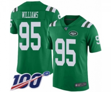 Youth New York Jets #95 Quinnen Williams Limited Green Rush Vapor Untouchable 100th Season Football Jersey