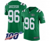 Youth New York Jets #96 Henry Anderson Limited Green Rush Vapor Untouchable 100th Season Football Jersey