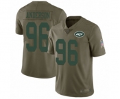 Youth New York Jets #96 Henry Anderson Limited Olive 2017 Salute to Service Football Jersey