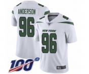 Youth New York Jets #96 Henry Anderson White Vapor Untouchable Limited Player 100th Season Football Jersey