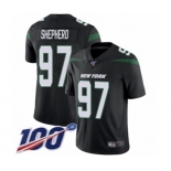 Youth New York Jets #97 Nathan Shepherd Black Alternate Vapor Untouchable Limited Player 100th Season Football Jersey