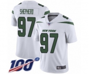 Youth New York Jets #97 Nathan Shepherd White Vapor Untouchable Limited Player 100th Season Football Jersey