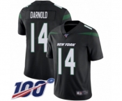 Youth Nike New York Jets #14 Sam Darnold Black Alternate Vapor Untouchable Limited Player 100th Season NFL Jersey