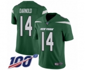 Youth Nike New York Jets #14 Sam Darnold Green Team Color Vapor Untouchable Limited Player 100th Season NFL Jersey