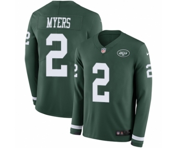 Youth Nike New York Jets #2 Jason Myers Limited Green Therma Long Sleeve NFL Jersey