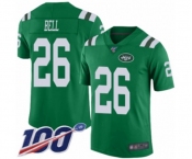 Youth Nike New York Jets #26 Le'Veon Bell Limited Green Rush Vapor Untouchable 100th Season NFL Jersey