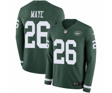 Youth Nike New York Jets #26 Marcus Maye Limited Green Therma Long Sleeve NFL Jersey