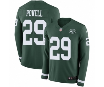 Youth Nike New York Jets #29 Bilal Powell Limited Green Therma Long Sleeve NFL Jersey