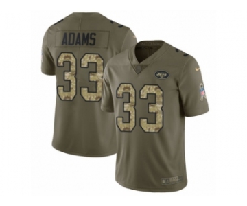 Youth Nike New York Jets #33 Jamal Adams Limited Olive Camo 2017 Salute to Service NFL Jersey