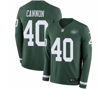 Youth Nike New York Jets #40 Trenton Cannon Limited Green Therma Long Sleeve NFL Jersey