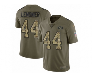 Youth Nike New York Jets #44 Corey Lemonier Limited Olive Camo 2017 Salute to Service NFL Jersey