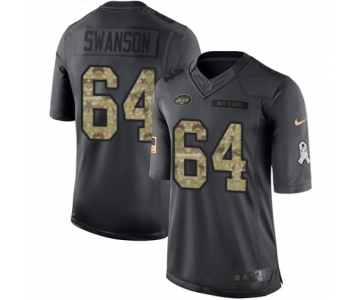 Youth Nike New York Jets #64 Travis Swanson Limited Black 2016 Salute to Service NFL Jersey