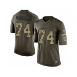 Youth Nike New York Jets #74 Nick Mangold Green Salute to Service Jerseys