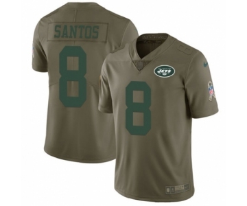 Youth Nike New York Jets #8 Cairo Santos Limited Olive 2017 Salute to Service NFL Jersey