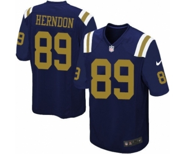 Youth Nike New York Jets #89 Chris Herndon Elite Navy Blue Alternate NFL Jersey