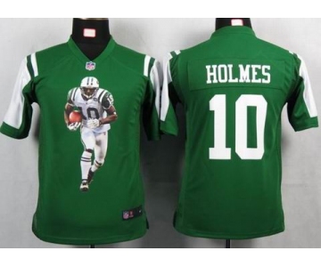 nike youth nfl jerseys new york jets #10 holmes green[portrait fashion]