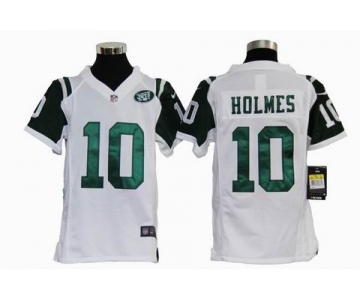 nike youth nfl jerseys new york jets #10 holmes white[nike]